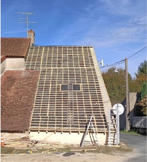 Toiture en cours de rénovation